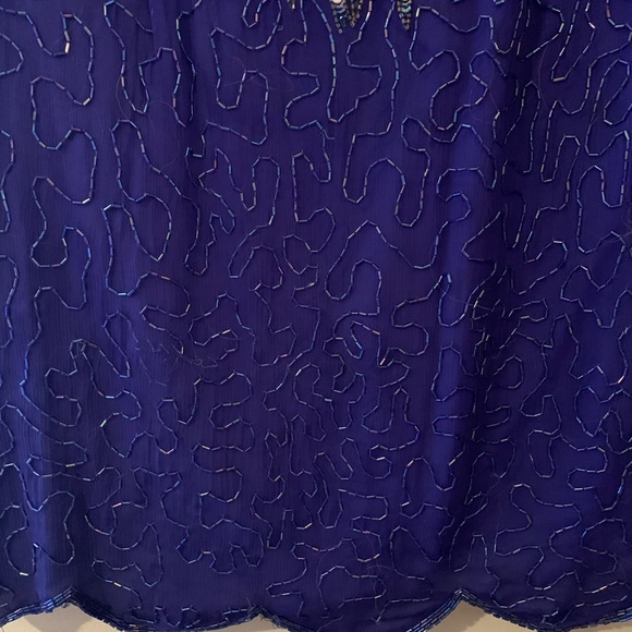 Vintage Navy and Silver Beaded Top - Picture 7 of 7